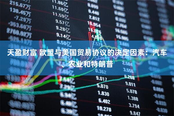 天盈财富 欧盟与美国贸易协议的决定因素：汽车、农业和特朗普