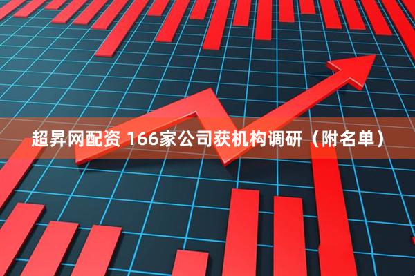 超昇网配资 166家公司获机构调研（附名单）